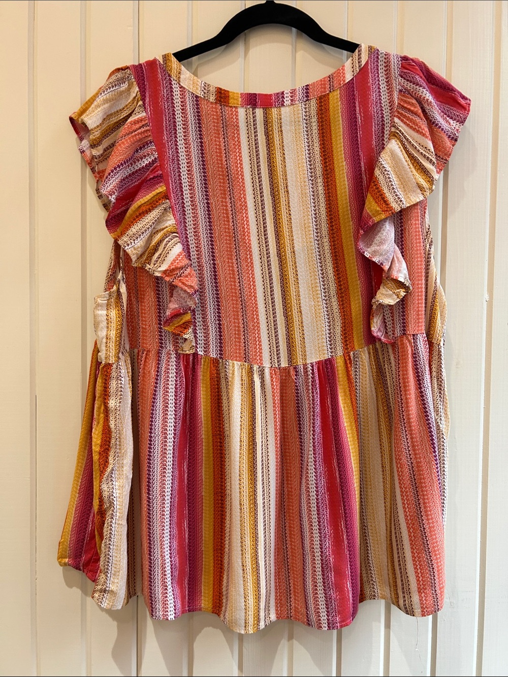 Savanna Jane Multi-Color Embroidered Ruffled Boho Blouse - Picture 4 of 4